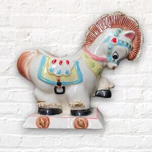 Vintage horse planter from